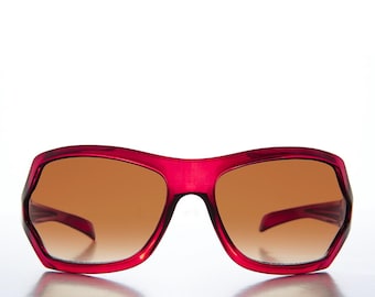 90s Mod Curved Wrap Sleek Sonnenbrille - Falco