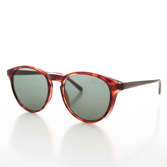 Round Retro Horn Rim Vintage Sunglasses- Preston - image 2