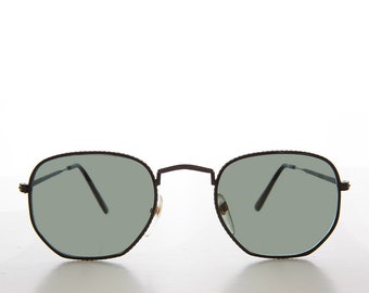 Square Metal Sunglasses with Glass Lenses - Mika