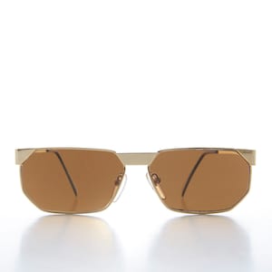 Gold Hip Hop 80s Flat Top Vintage Sunglasses - Cliff