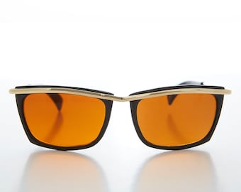 Rectangular Sunglasses with Orange Lens - Weil