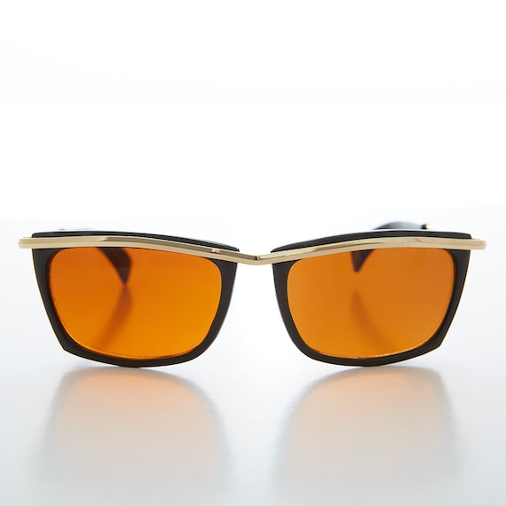 Rectangular Sunglasses with Orange Lens - Weil - image 1