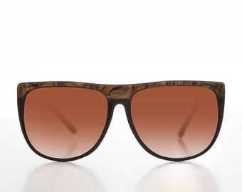 Vintage 1980’s Angular‎ Shimmery Brown Oversized Sunglasses, Deadstock 1980 main image 4