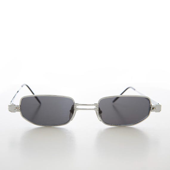 Rectangular Punk Micro Metal Sunglasses - Hitch - image 2