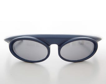 Futuristische vintage zonnebril met wrap around goggle - Zürich