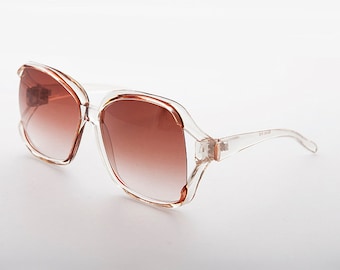 Grandes lunettes de soleil bohème vintage transparentes pour femmes - Ibiza 1