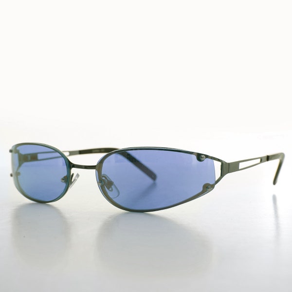 Narrow Oval Wrap Around Y2K Sunglasses  - Rickey