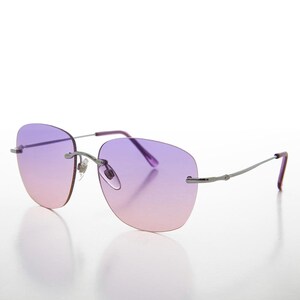 Rimless Tinted Lens Women's Vintage 90s Sunglasses
