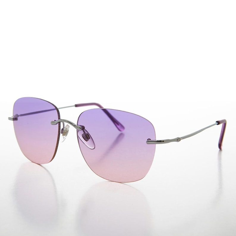 Rimless Tinted Lens Women's Vintage 90s Sunglasses
