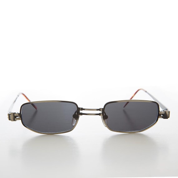 Rectangular Punk Micro Metal Sunglasses - Hitch - image 8