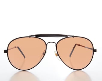 Classic Brow Bar Metal Aviator Sunglass - Polk