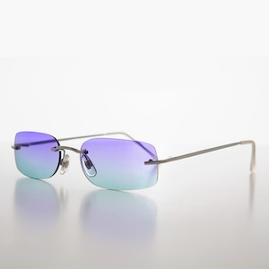 Rimless Rectangular Sunglass with Tinted Lens - Vishnu