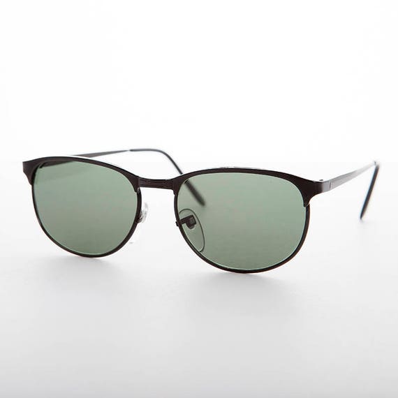 Classic Square Simple Black Vintage Sunglasses - … - image 2