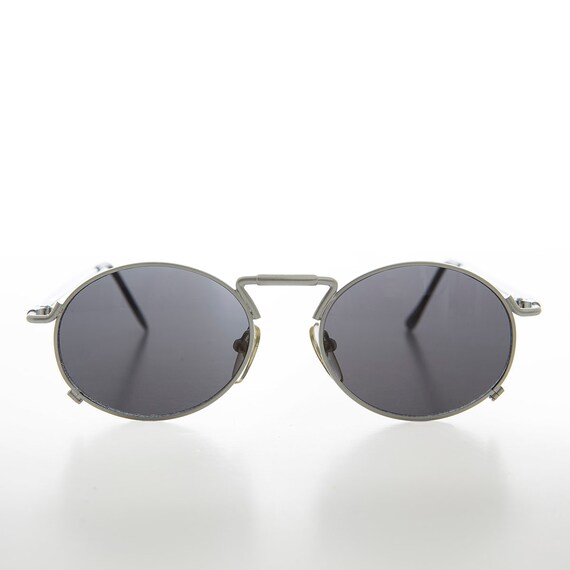 Oval Steampunk Vintage Sunglasses - Eben - image 6