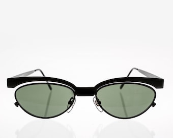 Funky Ovala Cat Eye Metall 90-tals Vintage Solglasögon - Trina 1