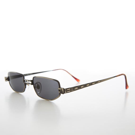Rectangular Punk Micro Metal Sunglasses - Hitch - image 7