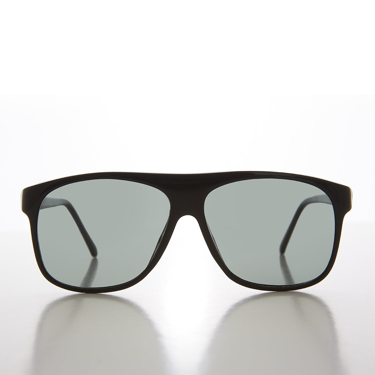 Large Black Square Aviator Vintage Sunglass With Glass Lens / Etsy