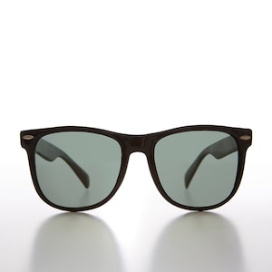 Classic Square Vintage Black Sunglass with Glass Lens - Draper