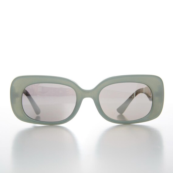 Large Mod Bold Rectangular Vintage Sunglass - Tut… - image 5