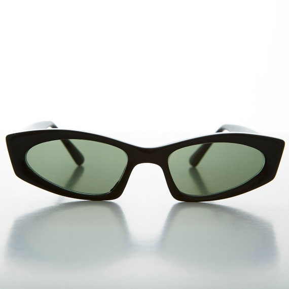 Narrow Edgy Cat Eye Vintage Sunglass - Cortney - image 1