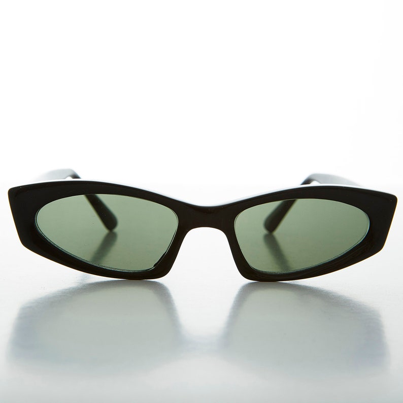 black edgy narrow cat eye vintage sunglasses