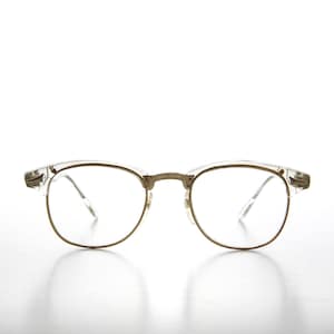 Clear Hipster Brownline Half Frame Eyeglasses - Sanders