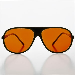 Lunettes de soleil aviateur verres orange - Collier