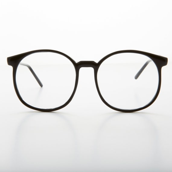 Large Round 80s Preppy Schoolboy Eyeglasses - Larg