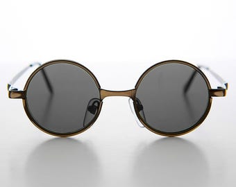 Small Round Metal Vintage Sunglasses - Merlin