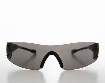 Sportliche Wrap-Around-Shield-Monoglas-Sonnenbrille – Wolf