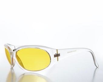 1970’s Oversized Colorblock Mod French Sunglasses, Navy & White, Deadstock 1970 main image 4