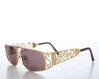 90s Bling Gold Hip Hop Rap Sunglasses - Rocco