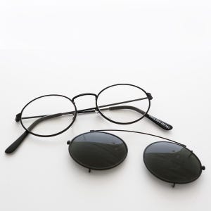 Oval Clip On Sunglasses  - Purdue