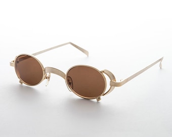 Goth Steampunk Vintage Sunglasses with Side Shields - Byron