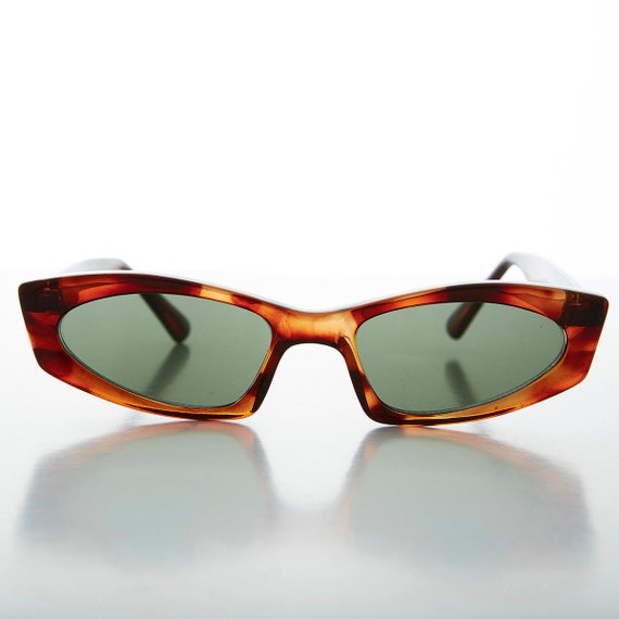 Narrow Edgy Cat Eye Vintage Sunglass - Cortney - image 3