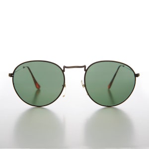 Simple Round Preppy Vintage Sunglass with Glass Lens - Miller