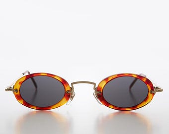 90s Small Oval Combination Frame Vintage Sunglass - Solo
