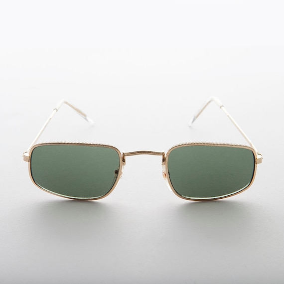 Small Metal Rectangular Vintage Sunglasses - Harve