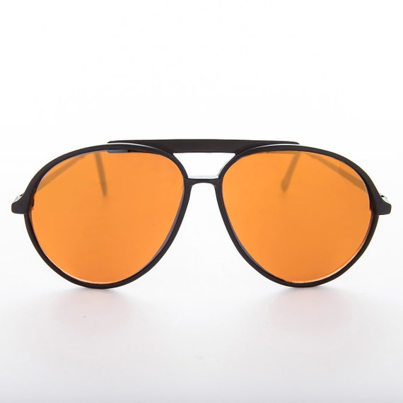Anteojos de sol estilo aviador con lentes color ambar retro y bloqueador de luz azul Vick Etsy Espana