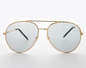 Large Pilot Sunglasses with Transition Corning Glass Lens - Bermuda