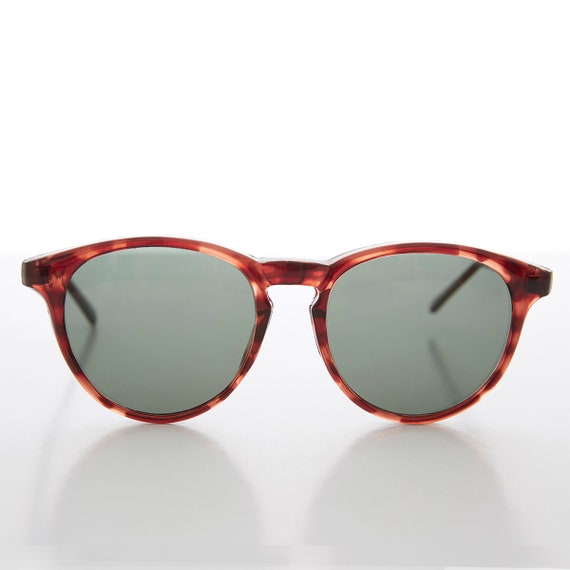 Round Retro Horn Rim Vintage Sunglasses- Preston - image 1
