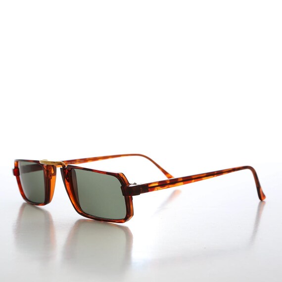 Simple Rectangular Slim Vintage Sunglasses - Jude - image 2