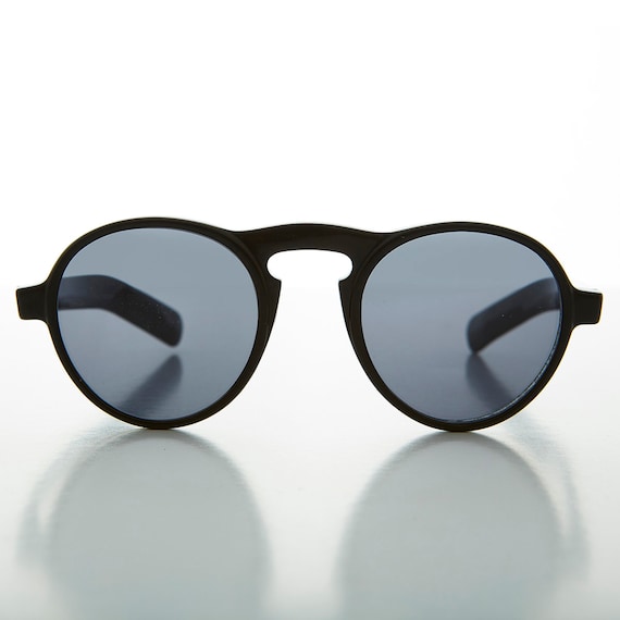 Round Black High Arch Keyhole Bridge Vintage Sunglasses Miami Etsy