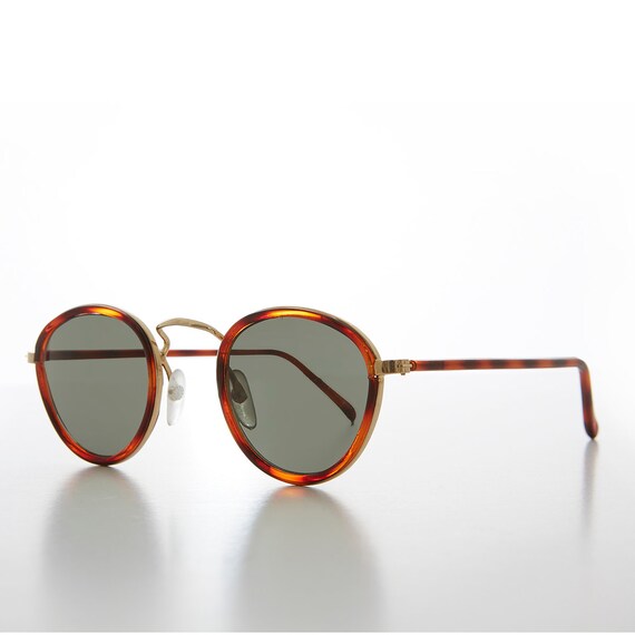 Round Preppy Tortoiseshell Vintage Unisex Sunglasses  display picture 1