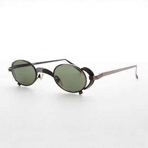 Goth Steampunk Vintage Sunglasses with Side Shields - Byron