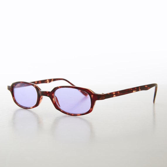 Micro Hippie Rectangular Tortoiseshell Sunglasses… - image 2