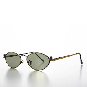 Industrial Metal Frame 90s Oval Steampunk Vintage Sunglass - Erin 1