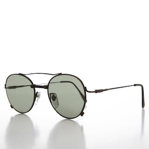 Wyjątkowe okrągłe okulary przeciwsłoneczne typu Aviator w stylu vintage z akcentami industrialnymi / Oprawka o jakości optycznej - Ray