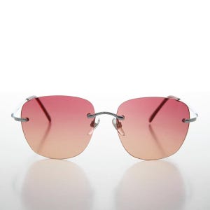 Rimless Tinted Lens Women's Vintage 90s Sunglasses