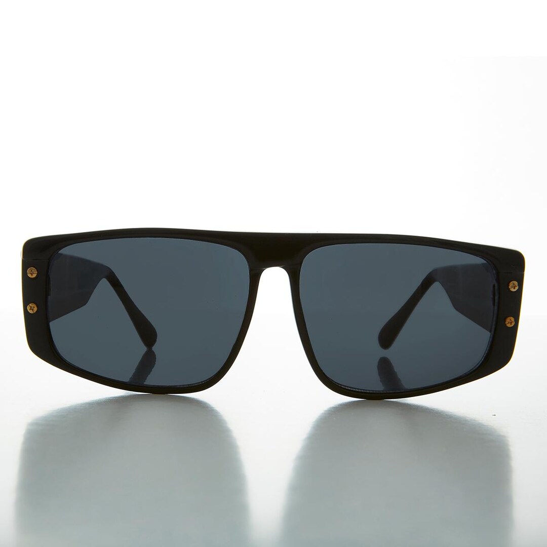 Oversize Moderno Rétro Scudo Festa Hip Hop Sole Occhiali Grande senza